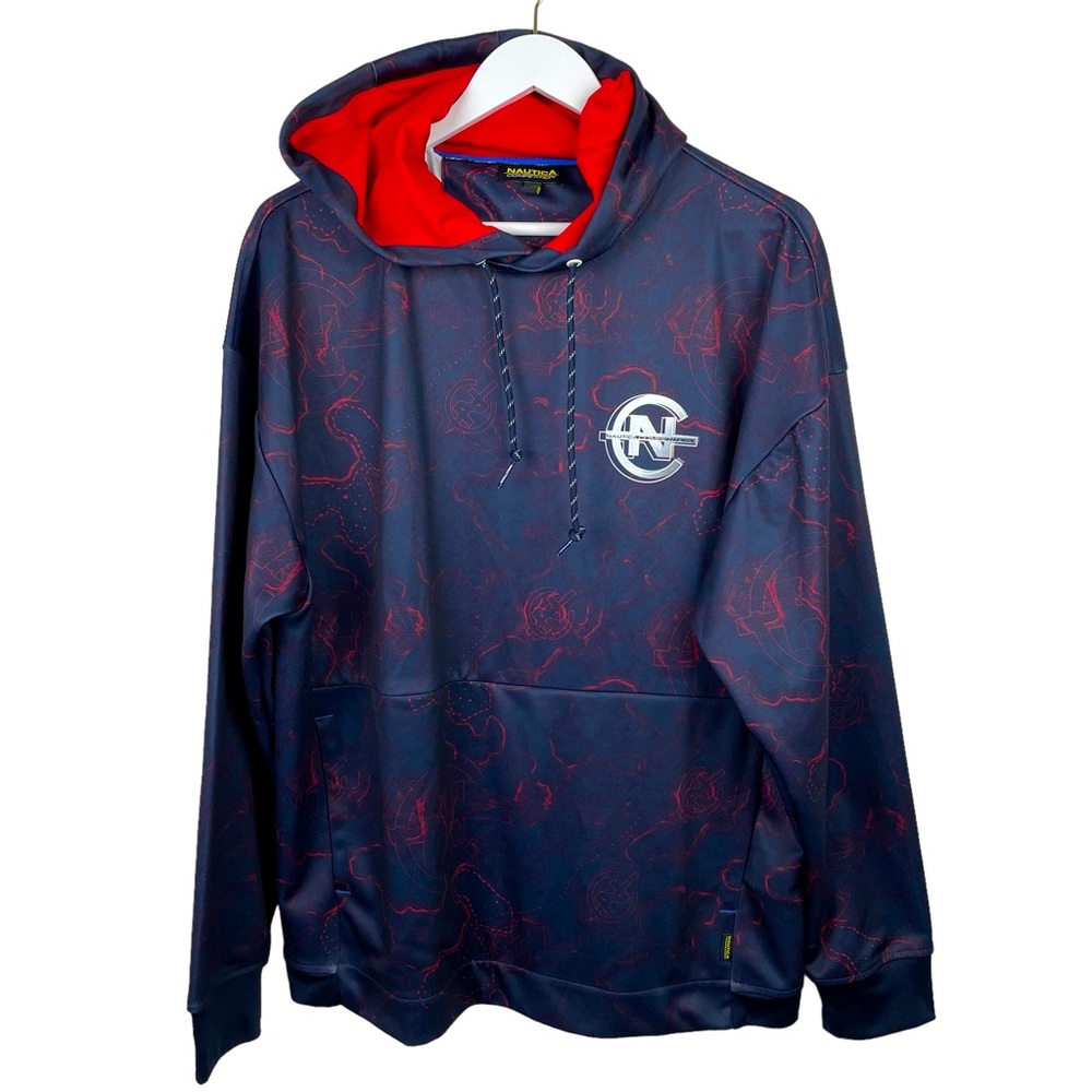 NAUTICA Men’s Competition Hooded Pullover with Front Pockets Size Large